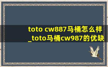 toto cw887马桶怎么样_toto马桶cw987的优缺点